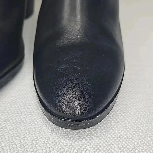 Louis et Cie Women's Black Leather Zip Up Suede Ankle Boot with Buckle Size 8.5 - Picture 4 of 16